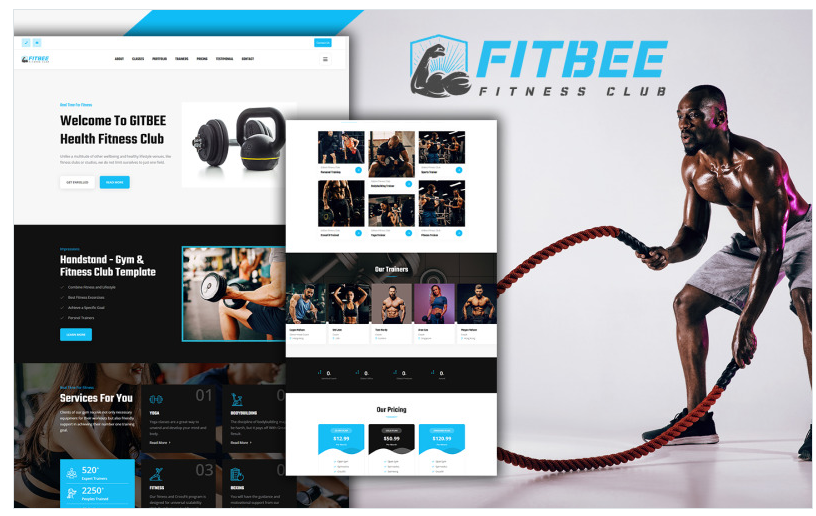 Download Fitbee Gym & Fitness Landing Page HTML5 Template