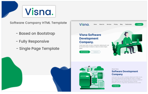 Visna - Software Company Landing Page Template