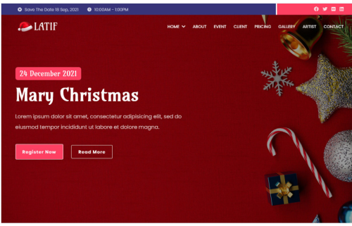 Latif - Christmas Event Landing Page Theme
