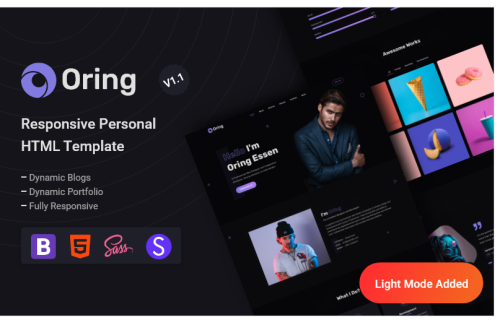 Oring | Responsive Personal HTML Landing Page Template