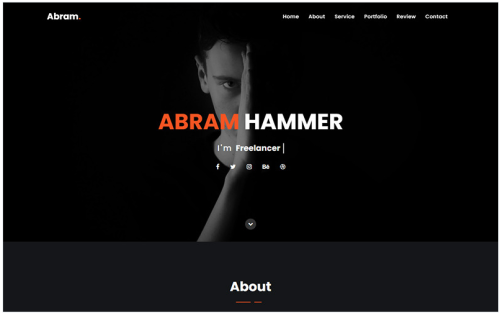 Abram - Personal Portfolio Landing Page Template