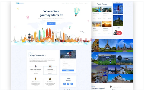 Ex-travel Travel Agency One Page HTML5 Template