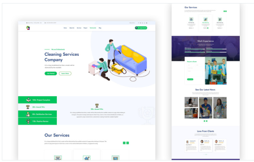 Exclean Cleaning Services One Page HTML5 template