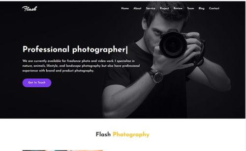 Flash - Photography Landing Page Template