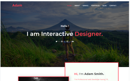 Adam Personal Portfolio Landing Page Template