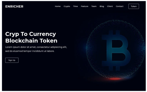 Enricher - ICO Bitcoin & Cryptocurrency Landing Page Theme