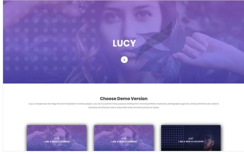 Lucy - Personal Portfolio Landing Page Template