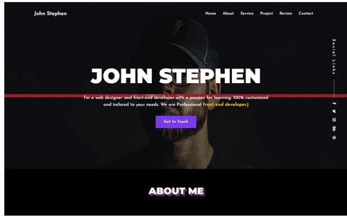 Stephen - Personal Portfolio HTML Landing Page Template