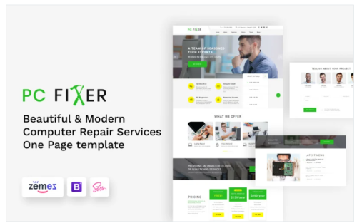 PC Fixer - Computer Repair Services HTML Landing Page Template