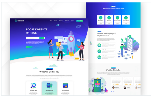 Geek Boost Services One Page HTML5 Template