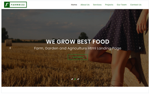 FarmBizz - Organic Food & Eco Farm HTML Template Landing Page Template