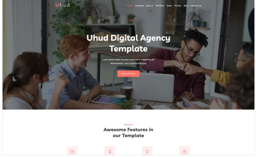 Uhud - Digital Agency Landing Page Template