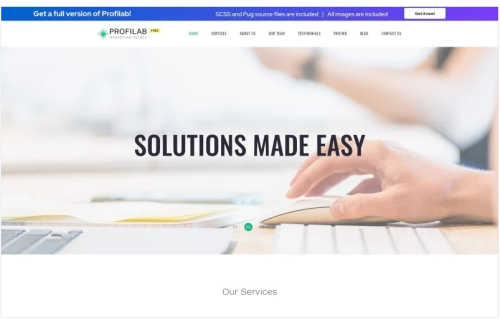 Profilab - Marketing Agency Free HTML Landing Page Template