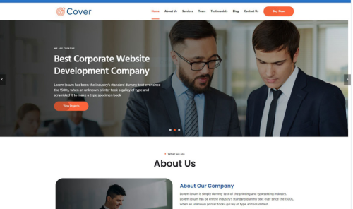Cover Responsive HTML Landing Page Template