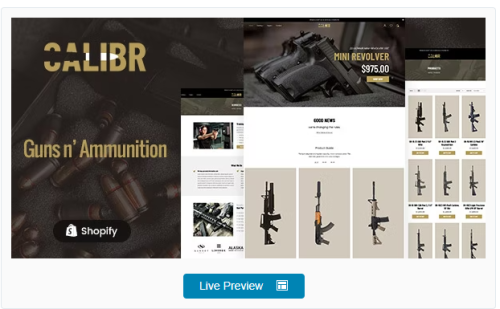 Calibr - Weapon Shop & Single Product Shoify Theme