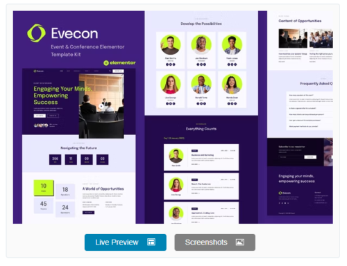 Evecon - Event & Conference Elementor Template Kit