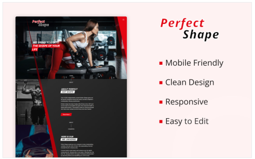 Perfect Shape - Gym Landing Page HTML Template