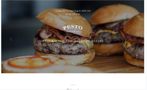 Pesto - Elegant Restaurant Template Compatible with Novi Builder Landing Page Template