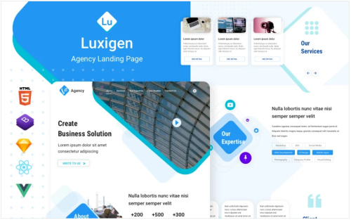 Luxigen - HTML React Vue Agency Landing Page Parallax