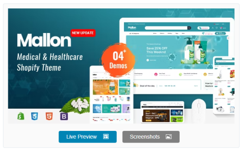 Mallon - Medical Store, Health Shop eCommerce Shopify Theme