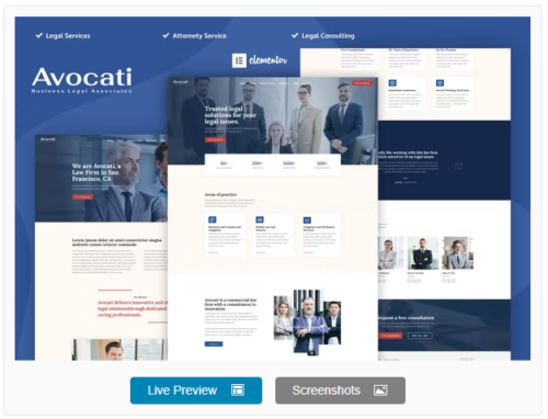 Avocati - Law Firm & Attorney Elementor Template Kit