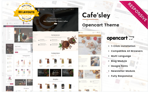 Cafesley - The Mega Cafe OpenCart Theme