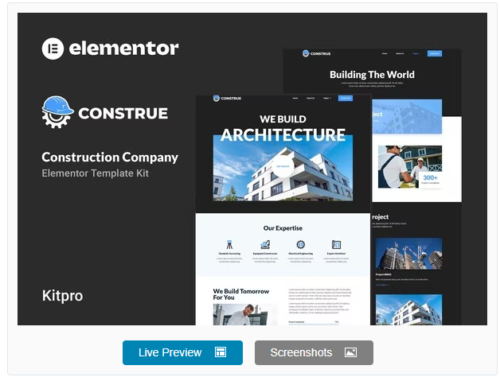 Construe - Construction Company Elementor Template Kit