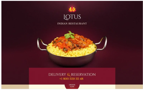 Indian Restaurant Responsive Landing Page Template