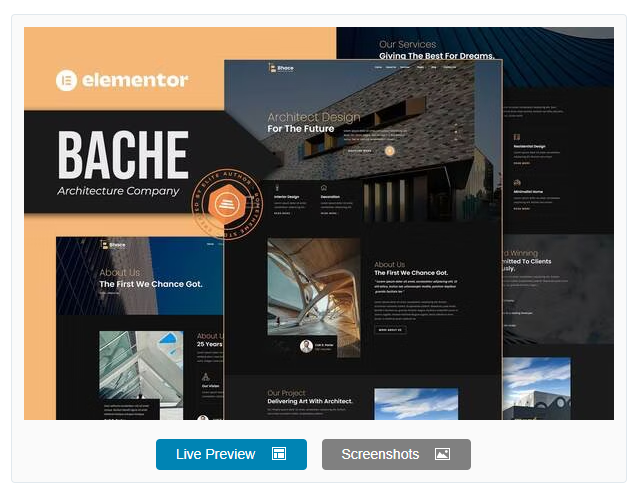 Bache - Architecture Company Elementor Template Kit