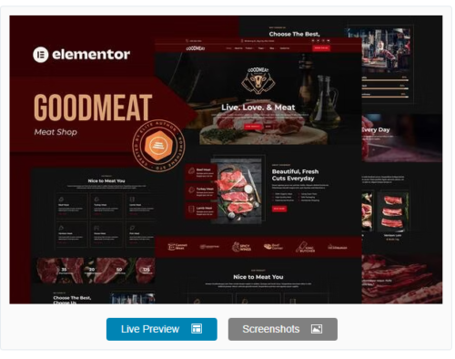 Goodmeat - Meat Shop & Butcher Elementor Template Kit