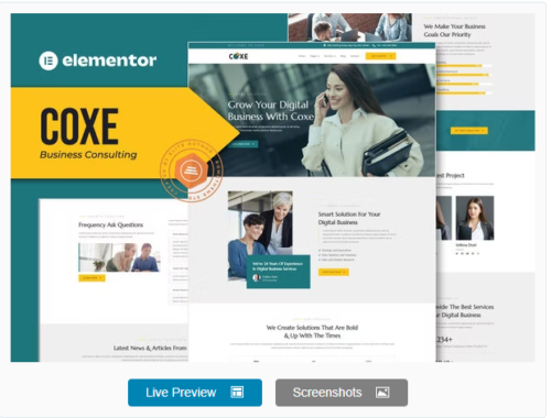 Coxe - Business Consulting Elementor Template Kit