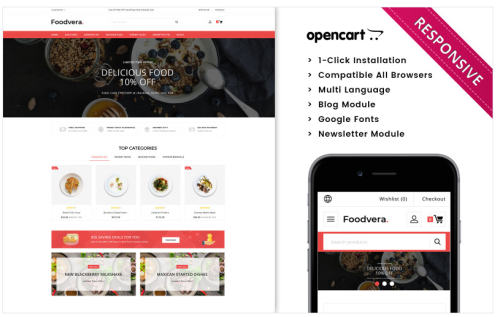 Foodvera - The Fast Food and Restaurant Store Opencart Theme