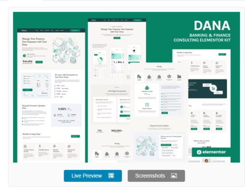 Dana - Banking and Finance Consulting Elementor Template Kit