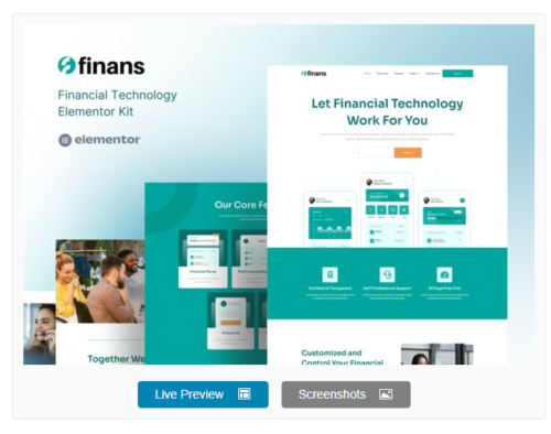 Finans - Financial Technology Elementor Pro Template Kit