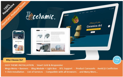 Ceramic - Multipurpose Responsive OpenCart Theme for Sell Pottery & Ceramics Online