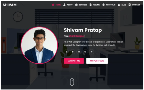Shivam - Personal Portfolio and Resume/CV Landing page Template