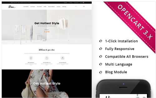 Vino Fashion Store - Responsive OpenCart Template
