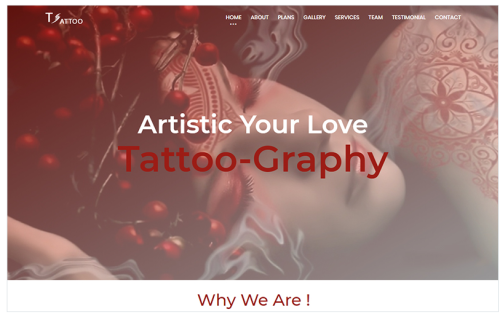 Tattoo Landing Page Template
