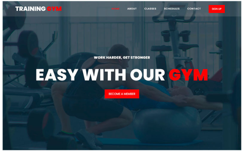Training Gym landing Page Template