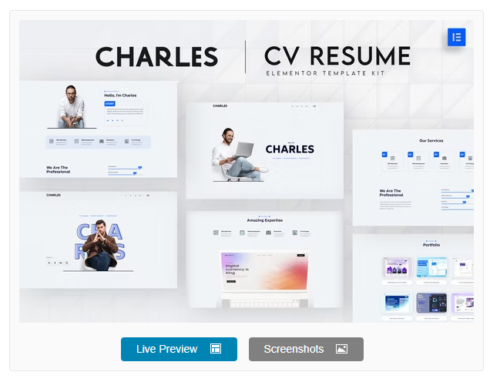 Charles - CV Resume Elementor Template Kit