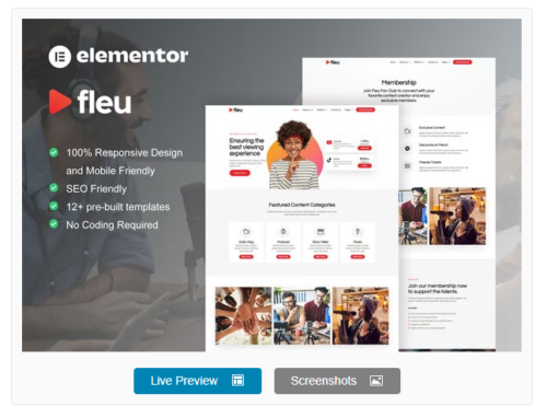Fleu - Creative Content Creators Elementor Template Kit