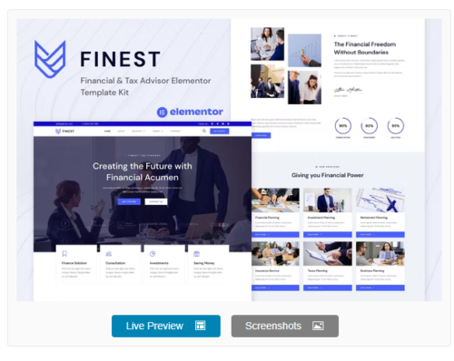 Finest - Financial & Tax Advisor Elementor Template Kit
