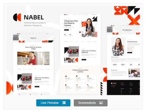 Nabel - Influencer Marketing Agency Elementor Template Kit