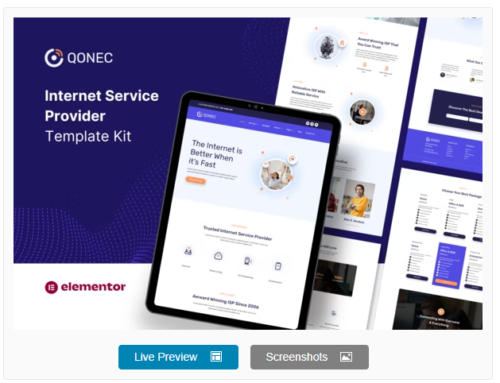 Qonec - Broadband & Internet Service Provider Template Kit