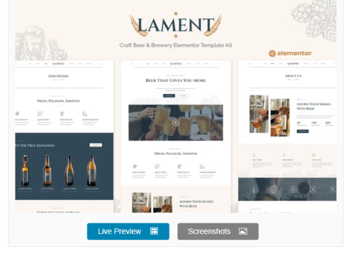Lament - Craft Beer & Brewery Elementor Template Kit
