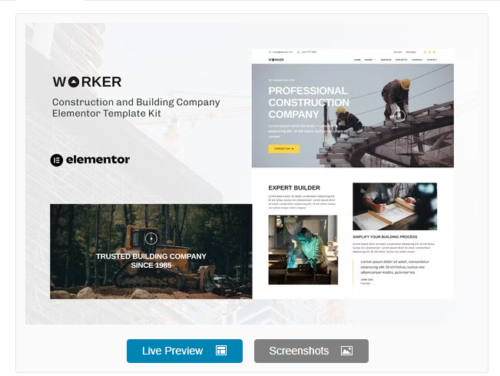 Worker - Construction & Building Company Elementor Template Kit