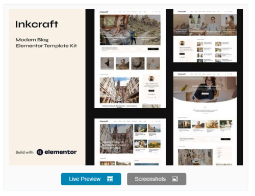 Inkcraft - Modern Blog & Magazine Elementor Pro Template Kit