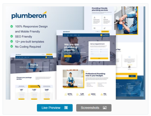 Plumberon - Plumbing Service Elementor Template Kit