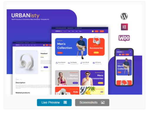 Urbanisty - A Multi-purpose eCommerce Elementor Template Kit