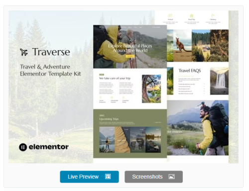 Traverse - Travel & Tour Agency Elementor Template Kit